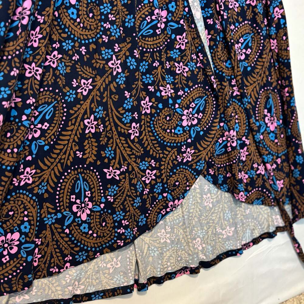 Boden‎ Floral Paisley Jersey Wrap Midi Dress US 10L Boho Resort Cottagecore - Picture 6 of 11